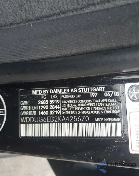 2019 Mercedes-Benz S 450 4Matic из США, поврежденный, VIN WDDUG6EB2KA425670